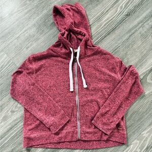 Harlow Zip-Up Hoodie | S | heathered maroon